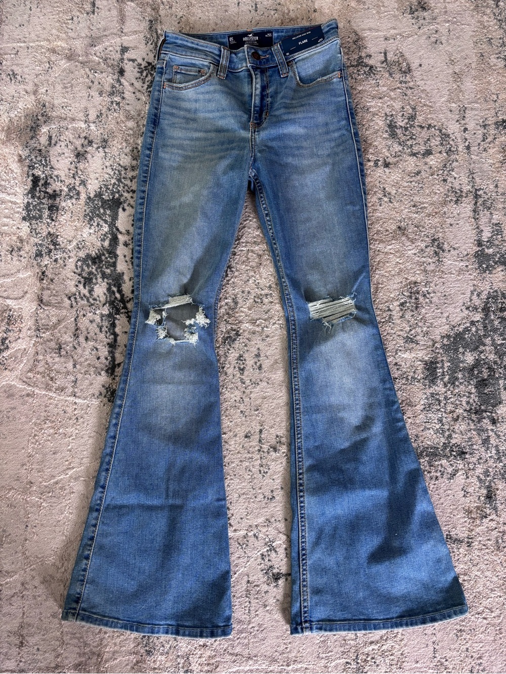 Hollister Co. High Waist Flare Distressed Jeans